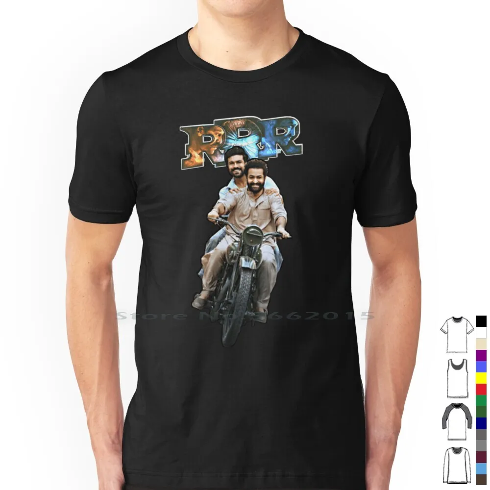 Rrr Ram Charan And Ntr Friendship T Shirt 100% Cotton Tollywood Telugu Bollywood Hindi Indian Kantara Kollywood Movies Rrr