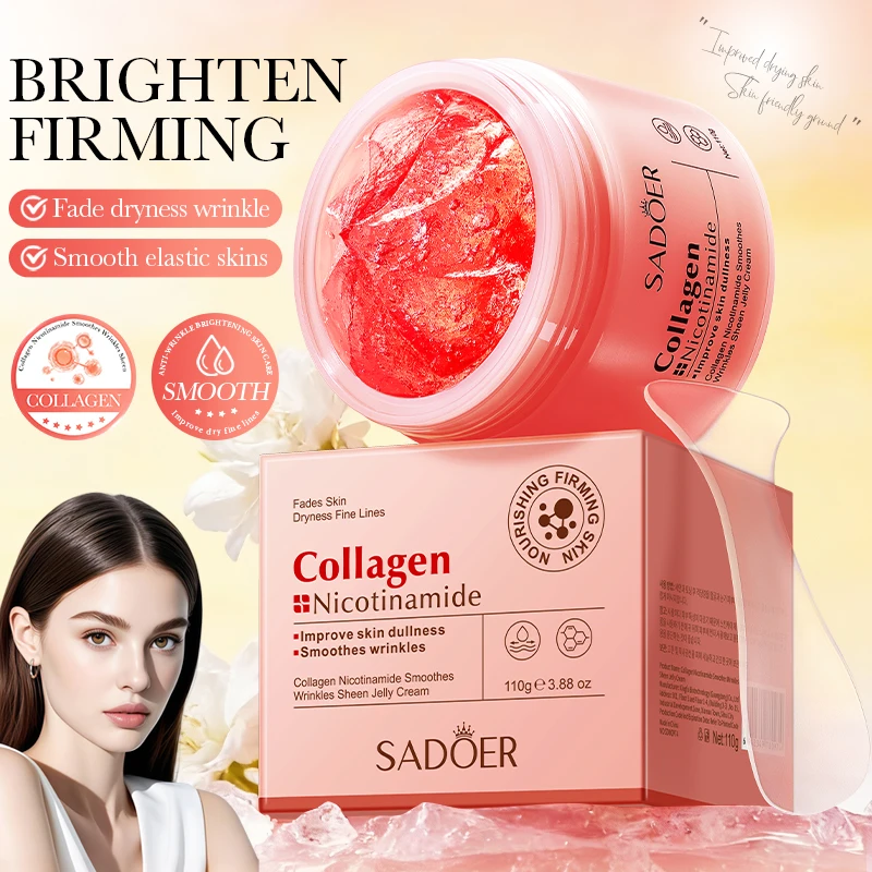110g Moisturizing Collagen Jelly Cream Niacinamide Hydrolyzed Collagen Tightening Soothing Lift Firm Firmness Hydration Skincare