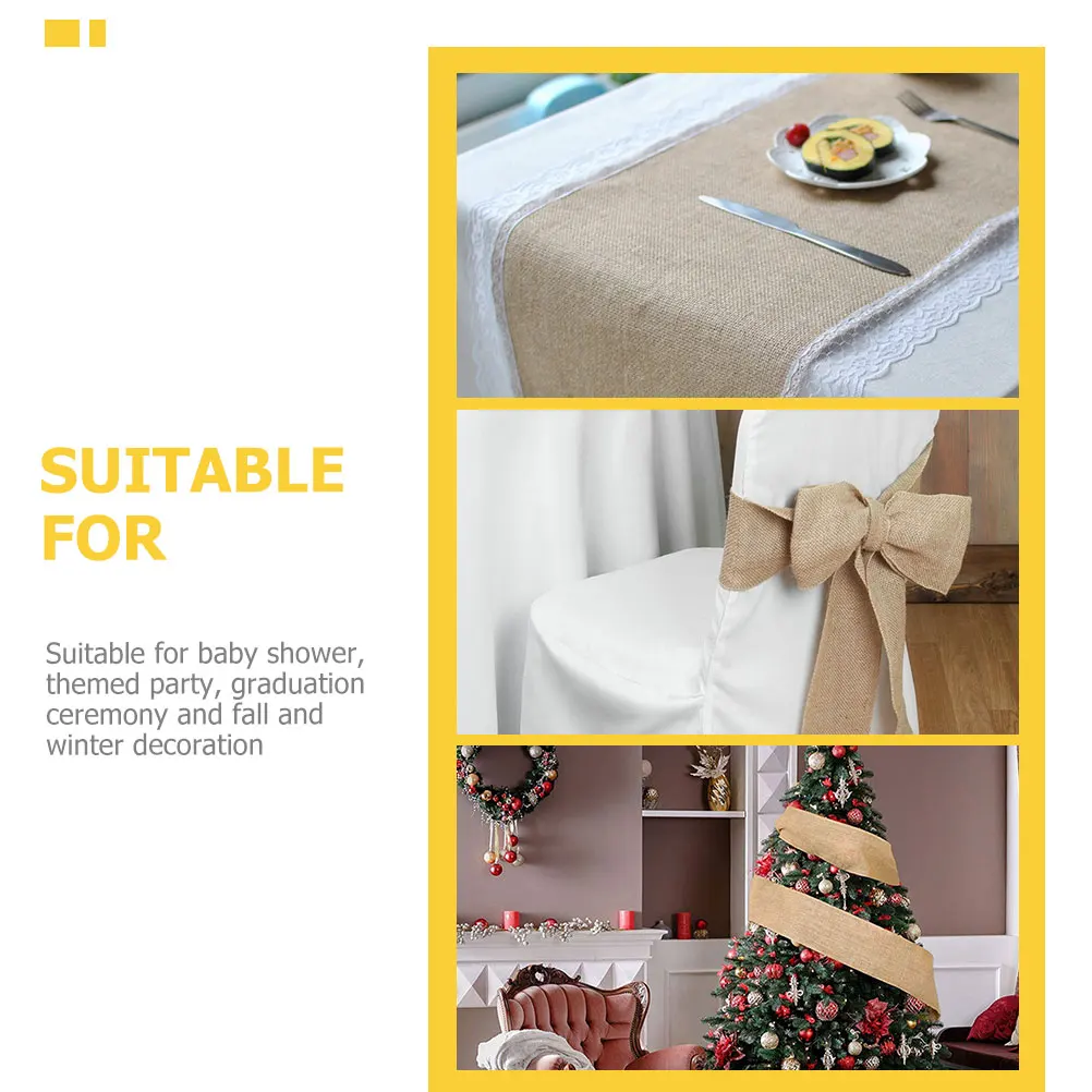 

1 Roll Jute Weaving Decorative Wrapping Ribbon For Diy Gift Christmas Party Reusable Wear-Resistant Ribbon For Baby Shower