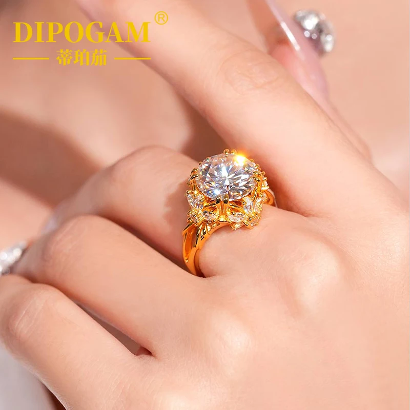 

925 sterling silver jewelry 5-carat gold moissani diamond ring proposal wedding pigeon egg luxury fashion diamond ring