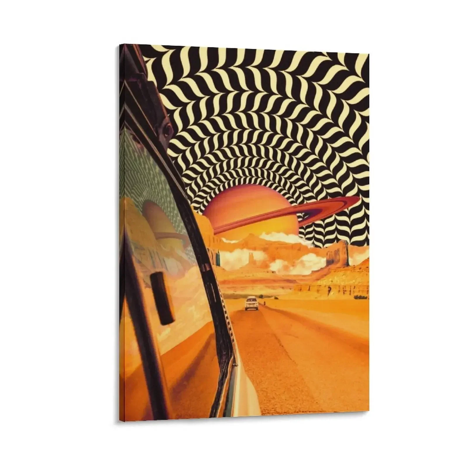 

Illusionary Road Trip 2 - OpArt Space Adventure Sci-fi Collage Art Canvas Painting wall decoration wall decoration painting