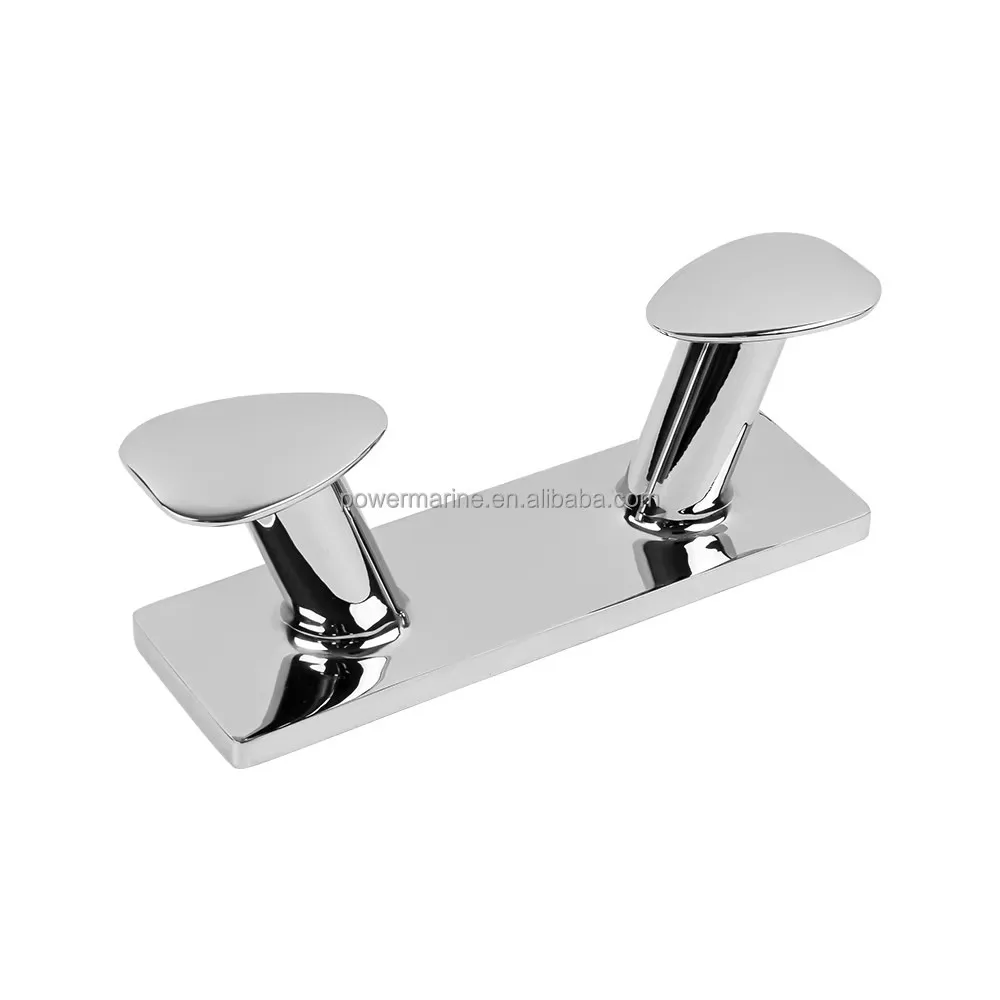 Marine Grade 316 Stainless Steel Boat Mooring Cleat with Base Plate Mirror Polished for Yacht Deck