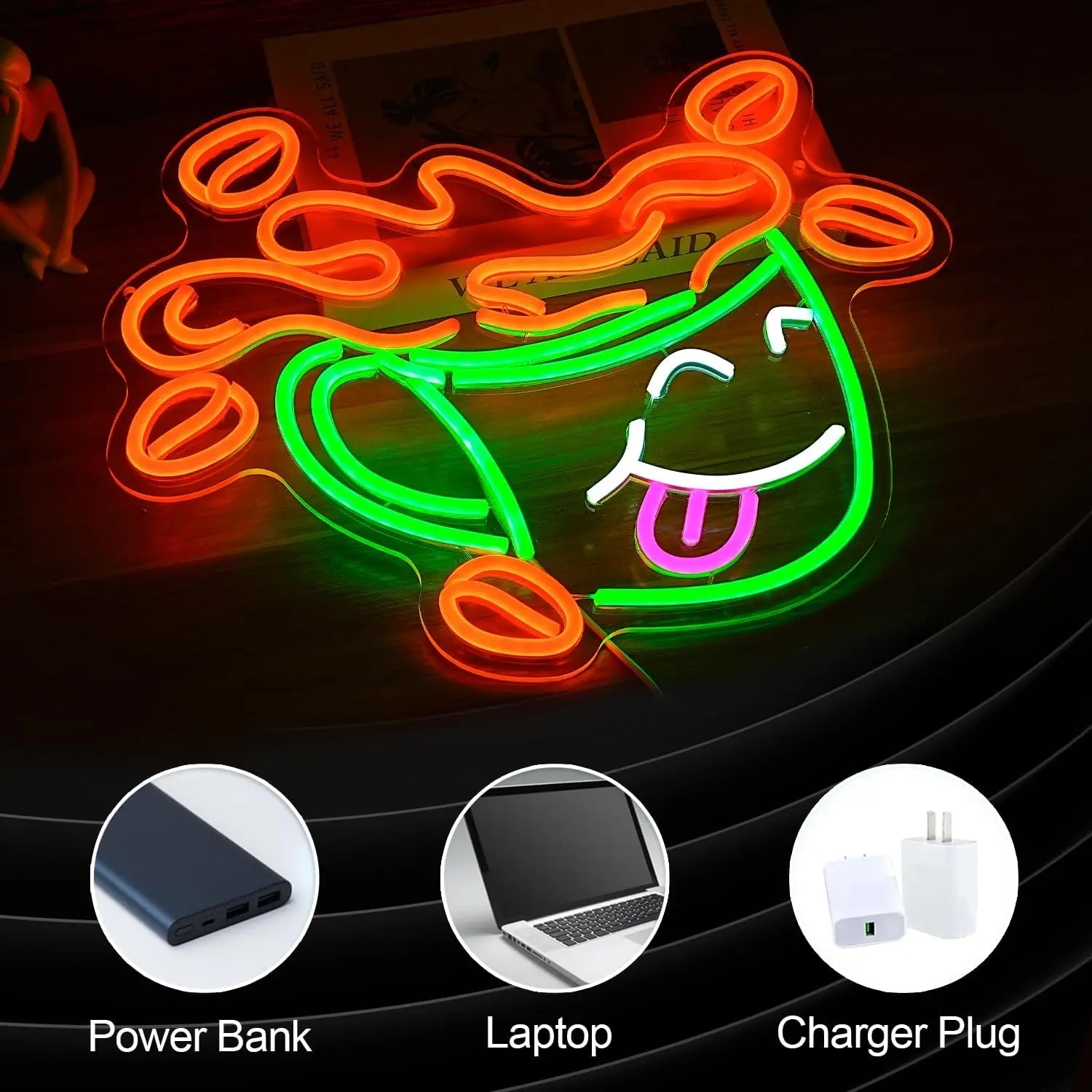 Coffee Neon Sign LED Coffee Cup Bean Light Sign USB Dimmable for Business Wall Decor Coffee Bar Coffee Shop Restaurant Decor