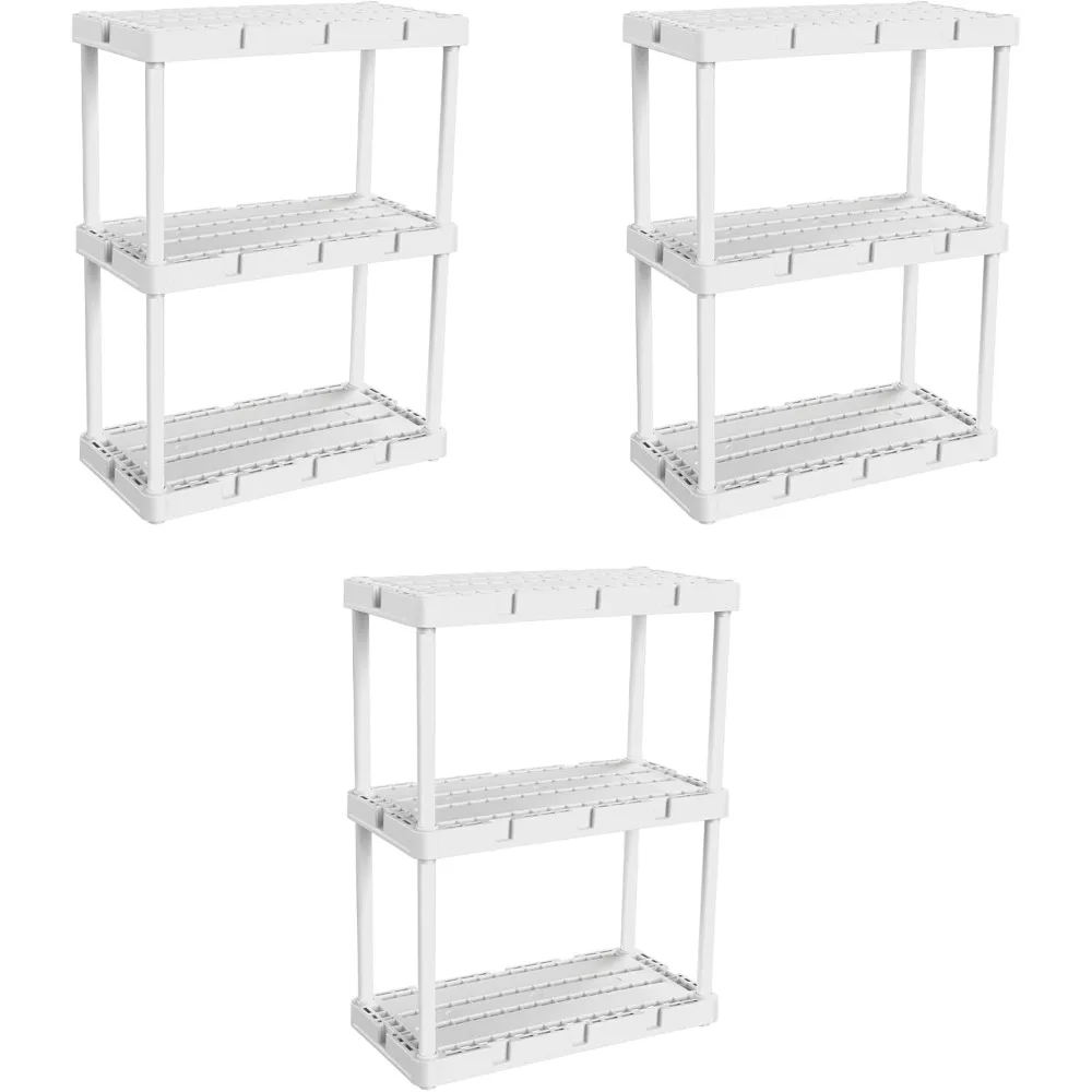 

Knect-A-Shelf 3-Tier Storage Unit - Light Duty Interlocking Shelves for Home/Office/Garage"​