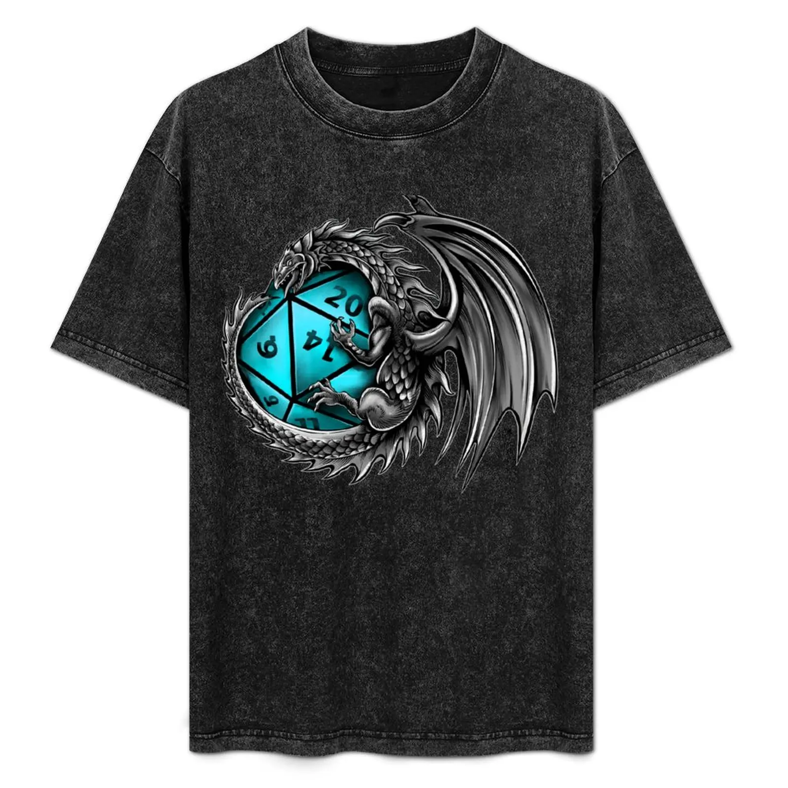 Dragon's Horde Collection 3 - Dungeons and Dragons - Silver and Light Blue T-Shirt anime stuff mens plain t shirts