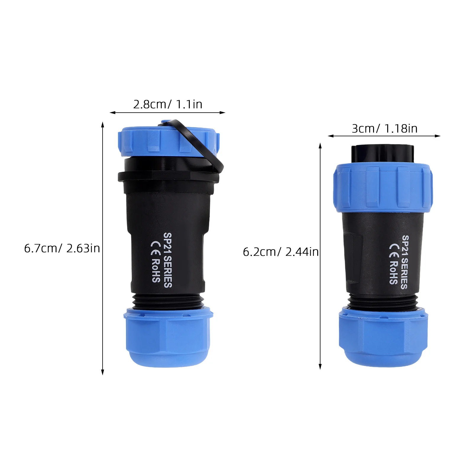 2Pcs Waterproof Aviation Plug Socket Circular Wire Connector 3 Pin Electrical Cable Connector for Industrial Machinery Equipment