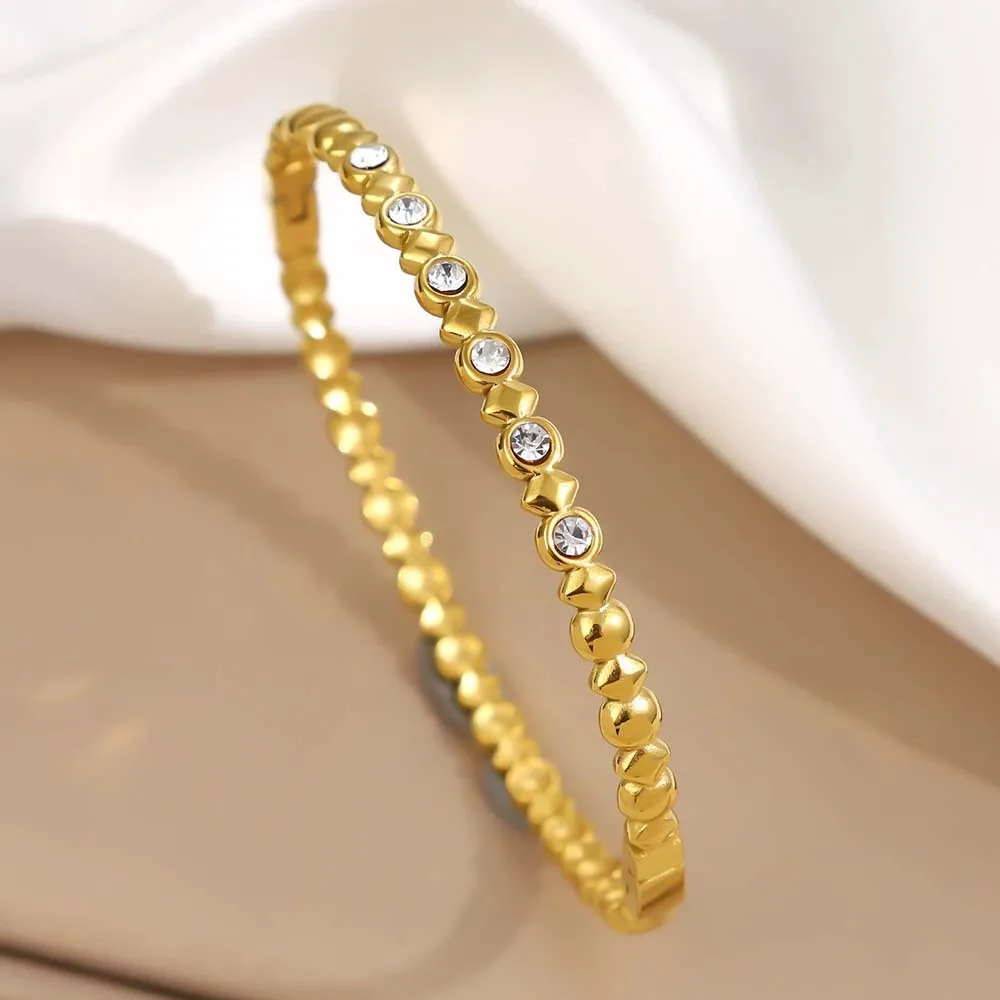 Stainless steel baby's breath irregular bracelet light luxury high-end cross-border 18k gold-plated titanium steel bracelet jewe