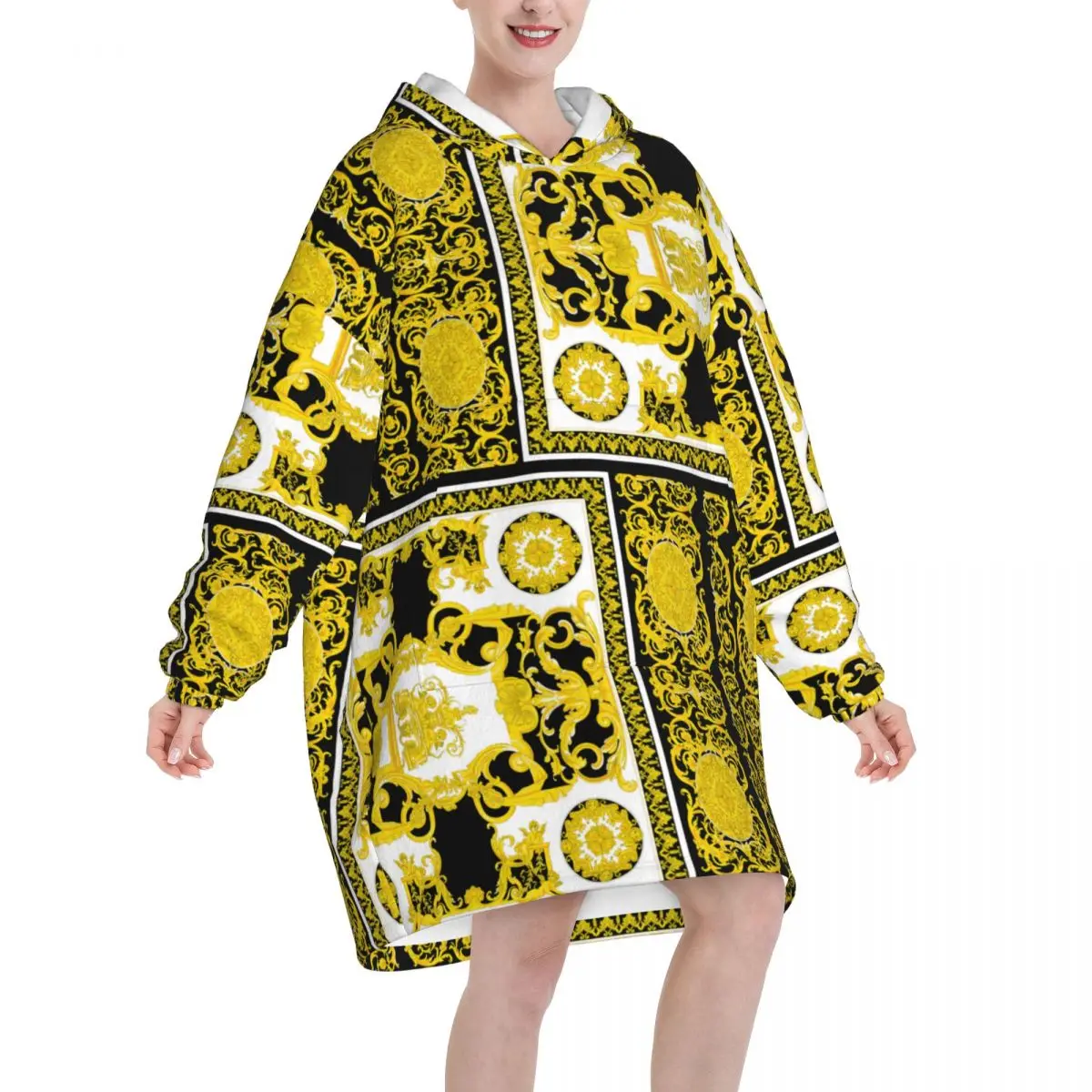 177 Oversized Blanket Hoodie Women Men Wearable Fleece Pullover Soft Warm Cozy