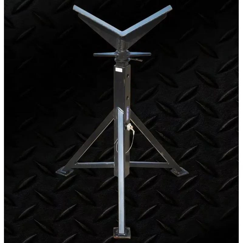 Heavy Duty Adjustable V Head Pipe Bracket Tripod Support Stand for Welding Cutting and Plumbing Installation Workbench