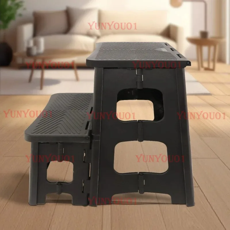 Household Two-Step Plastic Climbing Stool Step Height Stool Multifunctional Foldable Chair Car Wash Stool Stable And Non Slip