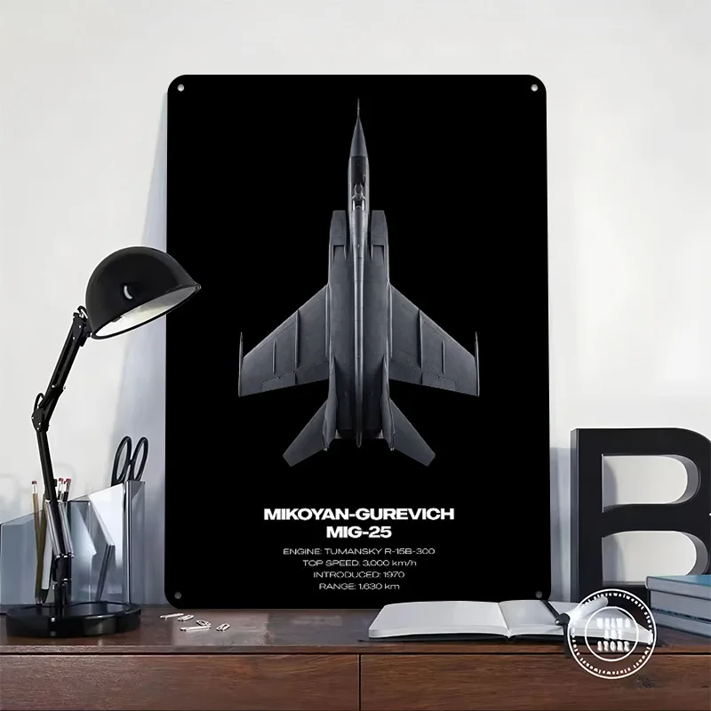 Mikoyan-Gurevich MiG-25 Jet Metal Poster Perfect Gift for Fans Lovers Personalized Wall Art Metal Sign for Bar Accessories Decor