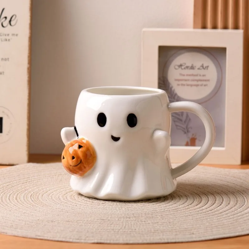 

Halloween Pumpkin Ghost Magic Phantom Sprite Mug Creative Coffee Cup Quirky Couple Drinking Set For Spooky Season