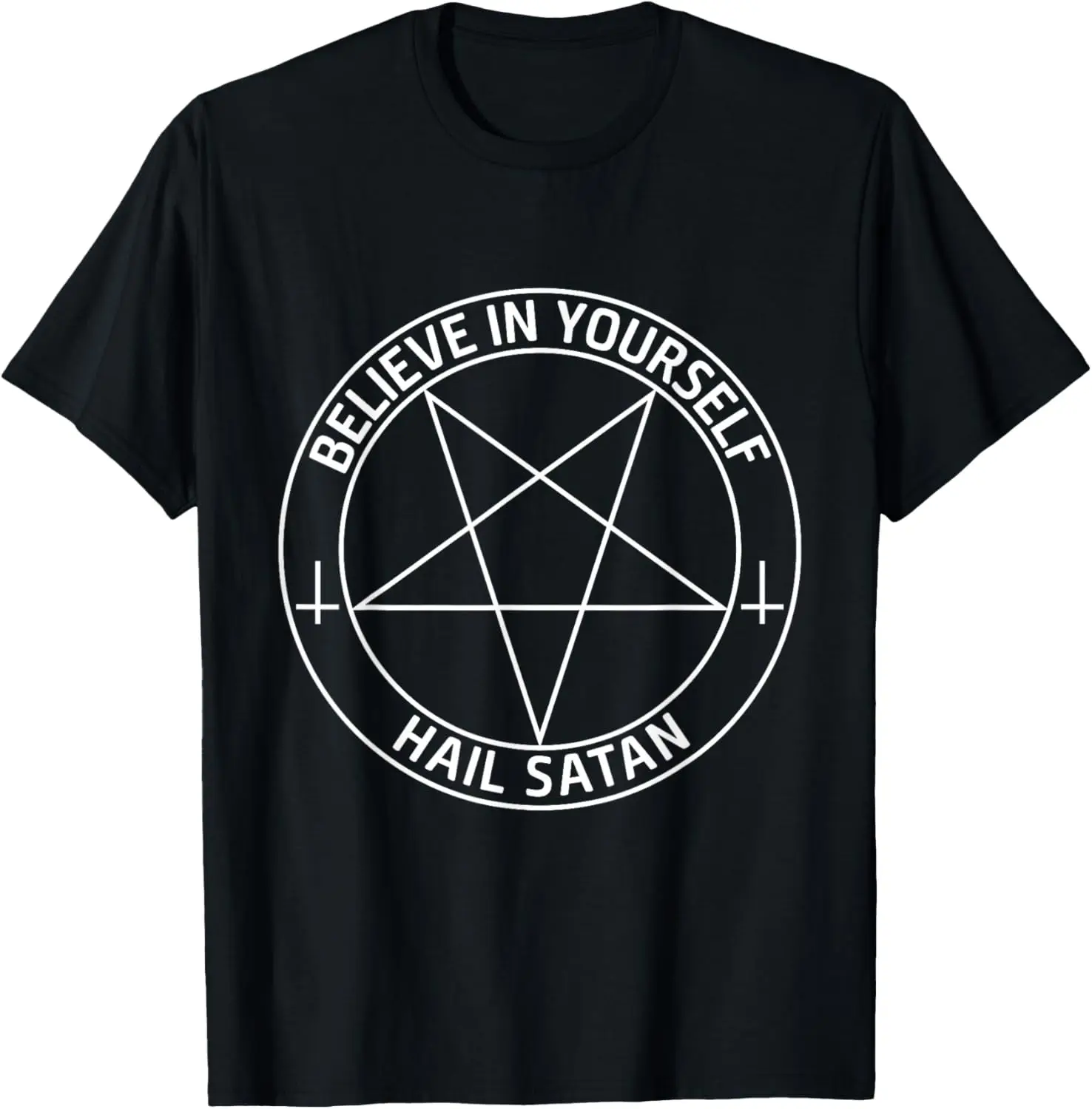 Believe in Yourself Hail Satan Satanic Pentagram T-Shirt Man Clothes Personalized T-shirt Vintage T Shirt