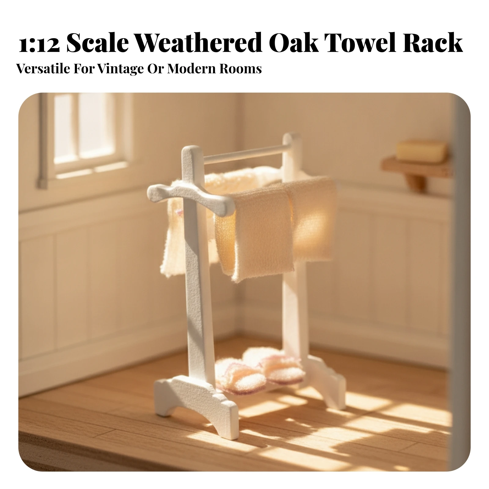 Miniature Towel Rack Wooden Dollhouse Towel Rack Mini Tiny for Crafters, DIY Craft Projects