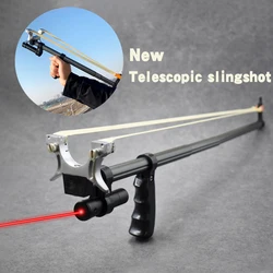 New Infrared Laser Telescopic Slingshot High Precision Shooting Portable Extended Straight Rod Slingshot Set Designed for Novice