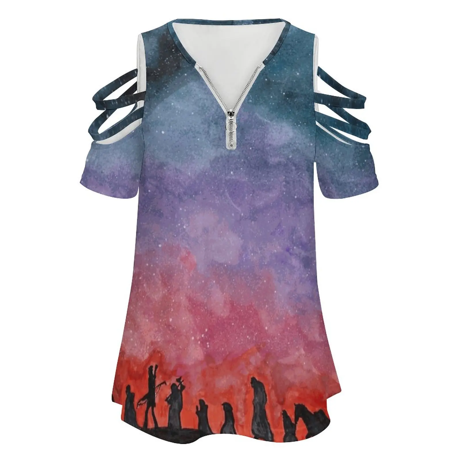 The Road Goes Ever Onward Women Zipper Various styles Printed T Shirts Tops Full Print T-Shirt Fan Art Fan Art Fantasy Art