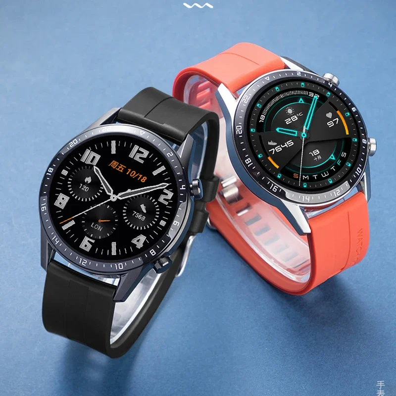Bracelet de montre officiel 22mm pour Huawei montre gt 4/3/2/2E Pro 46mm Bracelet en Silicone correa Samsung Galaxy montre 3 45mm S3 bande