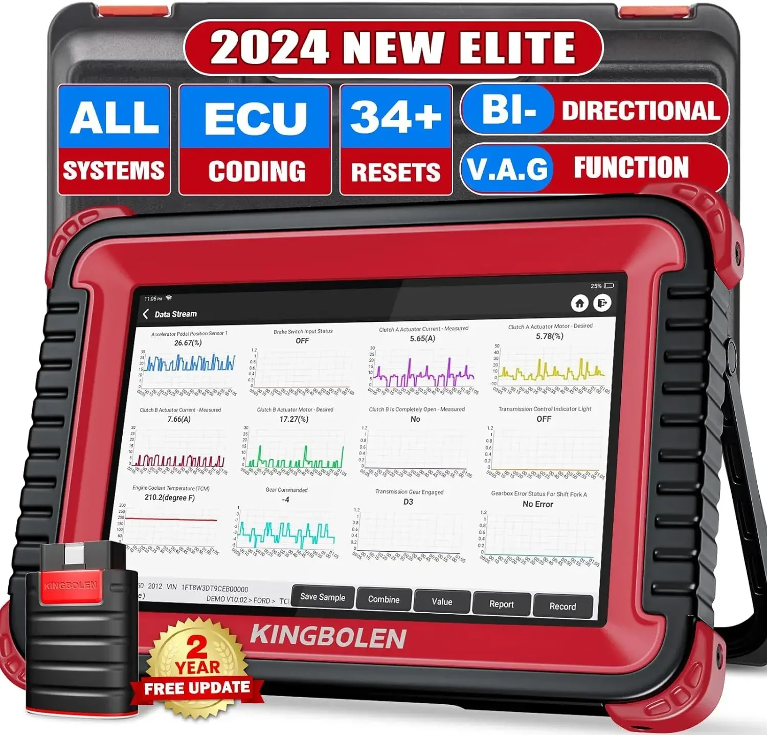 Kingbolen K8 Bi-directional All Systems Car Diagnostic Scanner with 34 Resets FCA AUTOAUTH