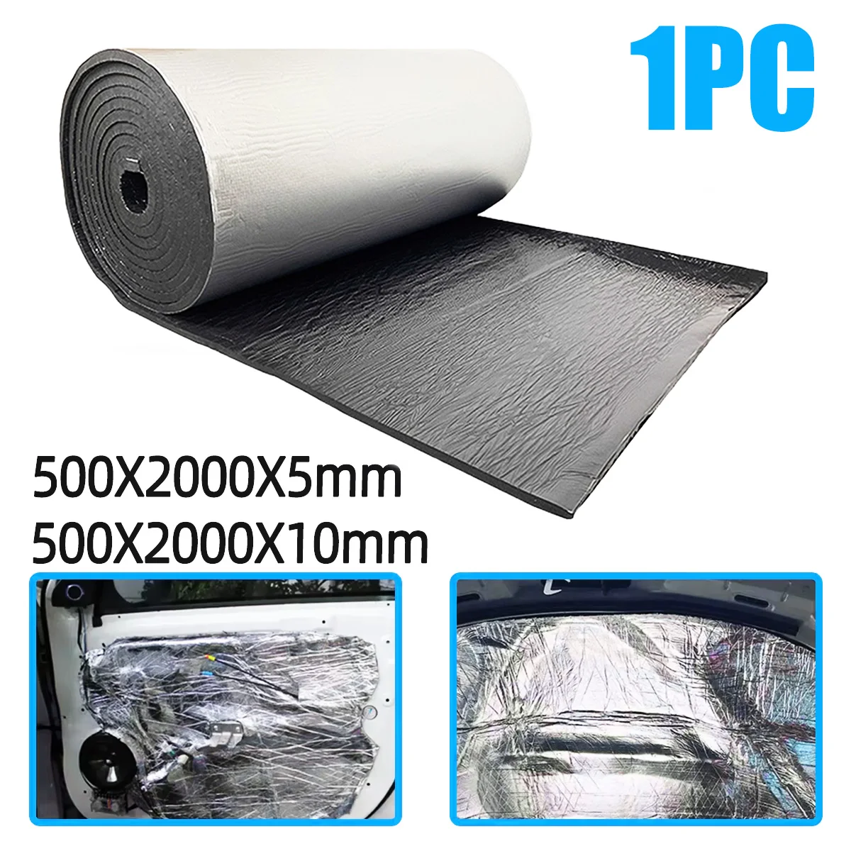 1PC Automotive Soundproof Insulation Car Noise Reduction Mat Heat Shield Foam Material Self Adhesive Durable Easy Install