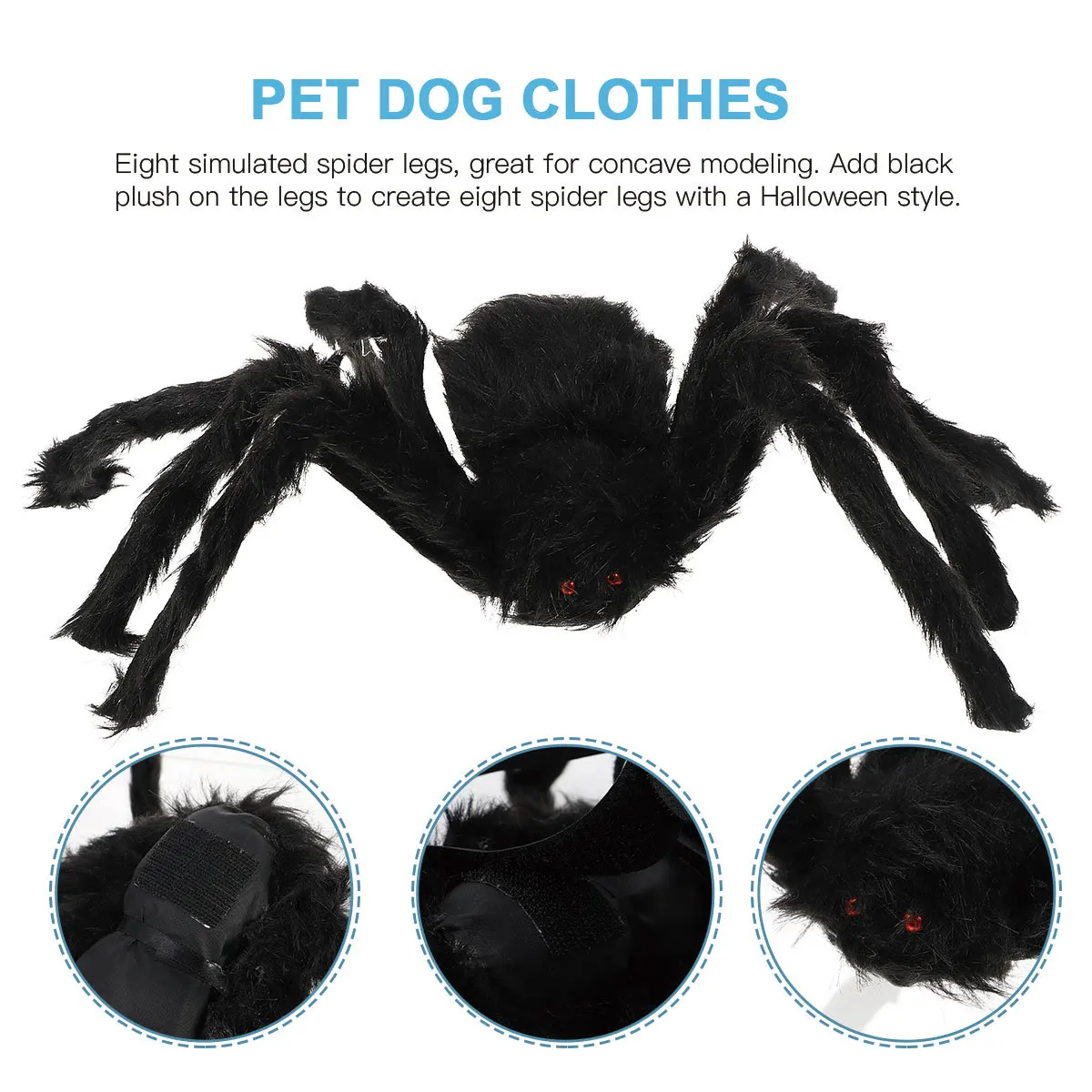 Costume da ragno per animali domestici di Halloween, vestiti cosplay per cani e gatti morbidi premium per decorazioni per feste di Halloween, forniture per animali domestici