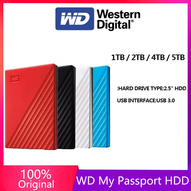 Western Digital WD 6 ТБ 5 ТБ 4 ТБ 2 ТБ 1 ТБ Черный My Passport Портативный внешний жесткий диск HDD USB 3.0 Совместимость WDBPKJ0050BBK-WESN