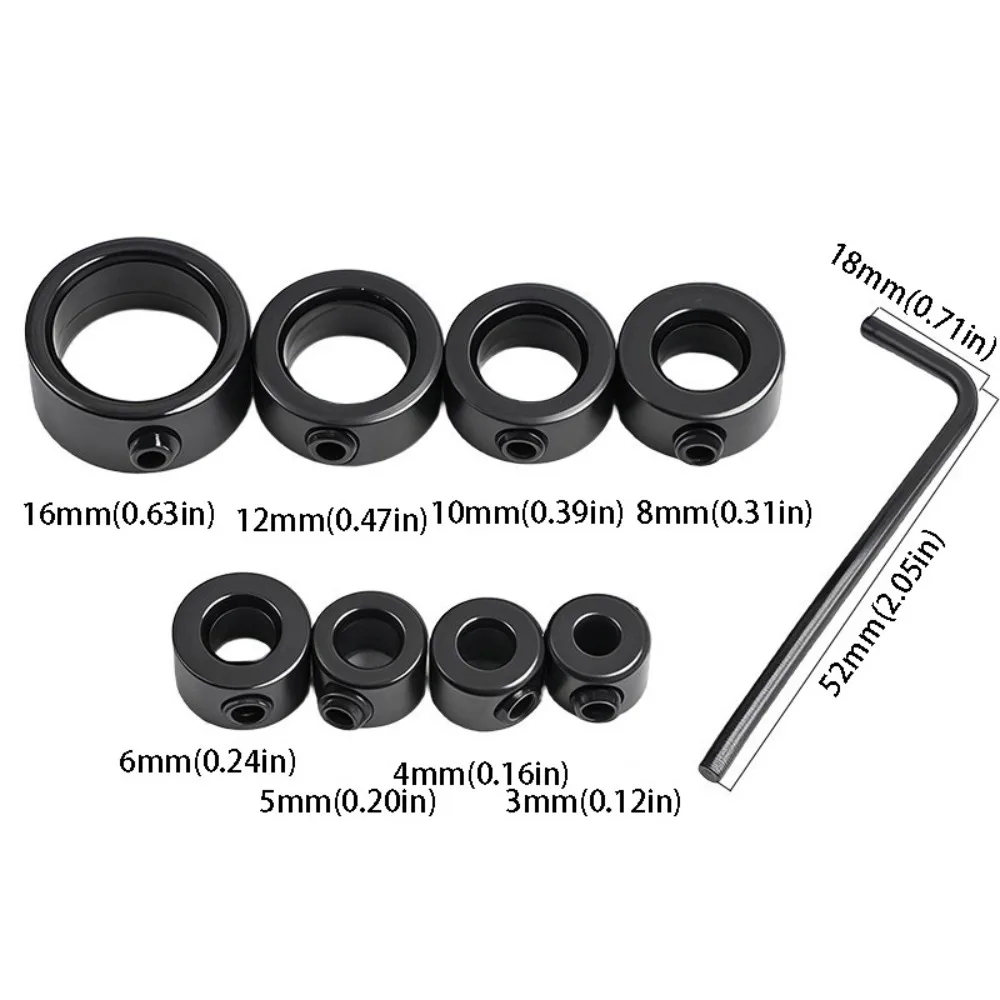 Accessories Steel Drill Stop Collar Metric Adjustable Shaft Positioner Lock Press Depth Limiter Ring Woodwork Tools
