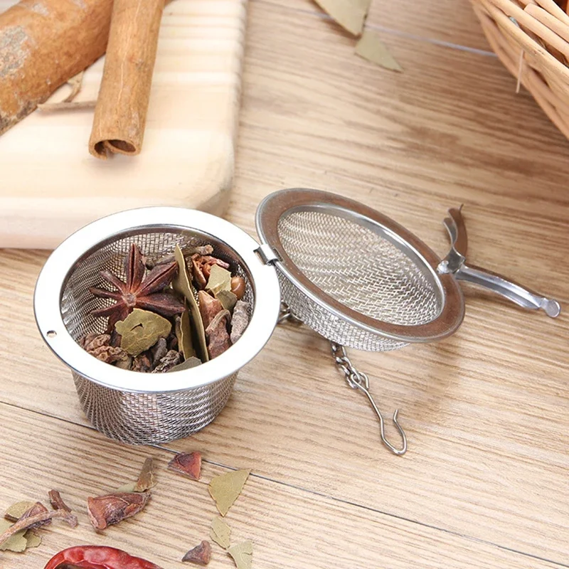 Stainless Steel Tea Strainer, Tea Infuser, Tea Locking Ball, Spice Mesh Herbal Ball, Cooking Kitchen Accessories, 1Pc