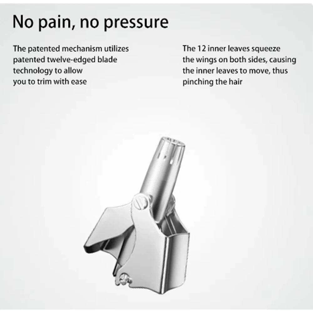 Моющийся портативный триммер для волос в ушах, очистка без ржавчины, безболезненное удаление волос в носу, мужская портативная электробритва, низкий уровень шума