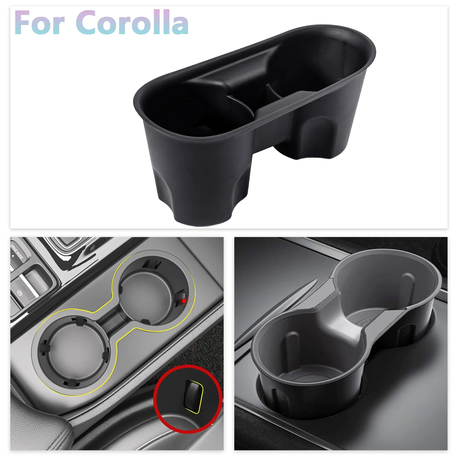 For Toyota Corolla Altis e210 2019-2023 TPE Removable Center Console Cup Holder Anti-Slip Waterproof Cup Holder Car Accessories