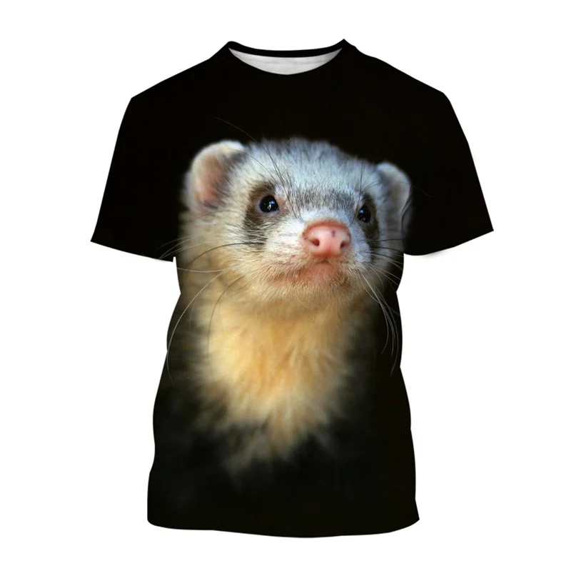 

Cute Ferret 3D Printed T Shirt Men Women Fashion Animal Graphic Tee Summer Short Sleeve Oversized O-Neck Kids Children Tee Shirt