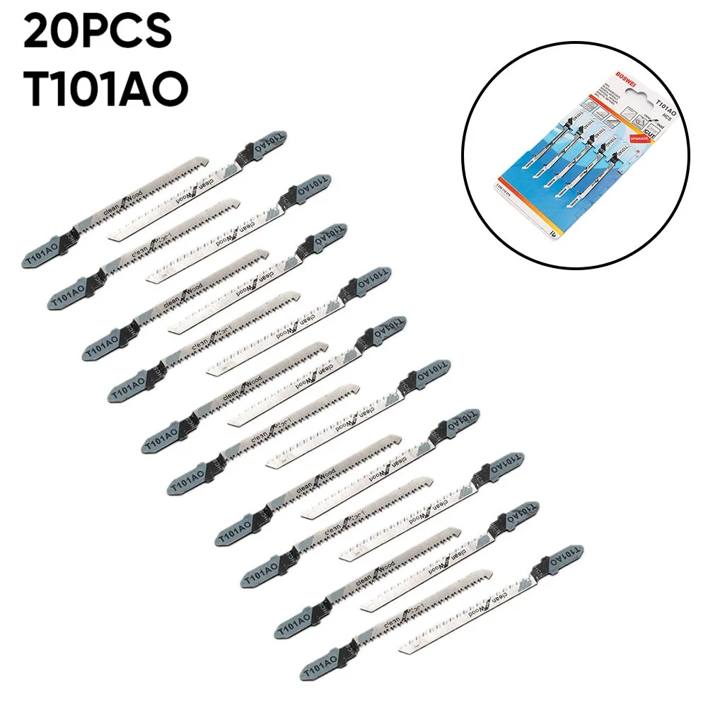 20 sztuk T101AO 3 "t-shank HCS Jig piła zestaw ostrzy Assorted Metal Steel Jigsaw Blade dla Bosch plastikowe narzędzia do cięcia drewna