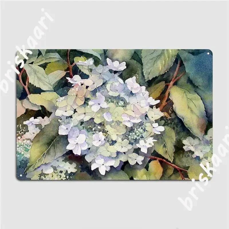 White Hydrangea Poster Metal Sign Character Wall Decor Bar Cave Designing Pub Mural Tin Sign Poster