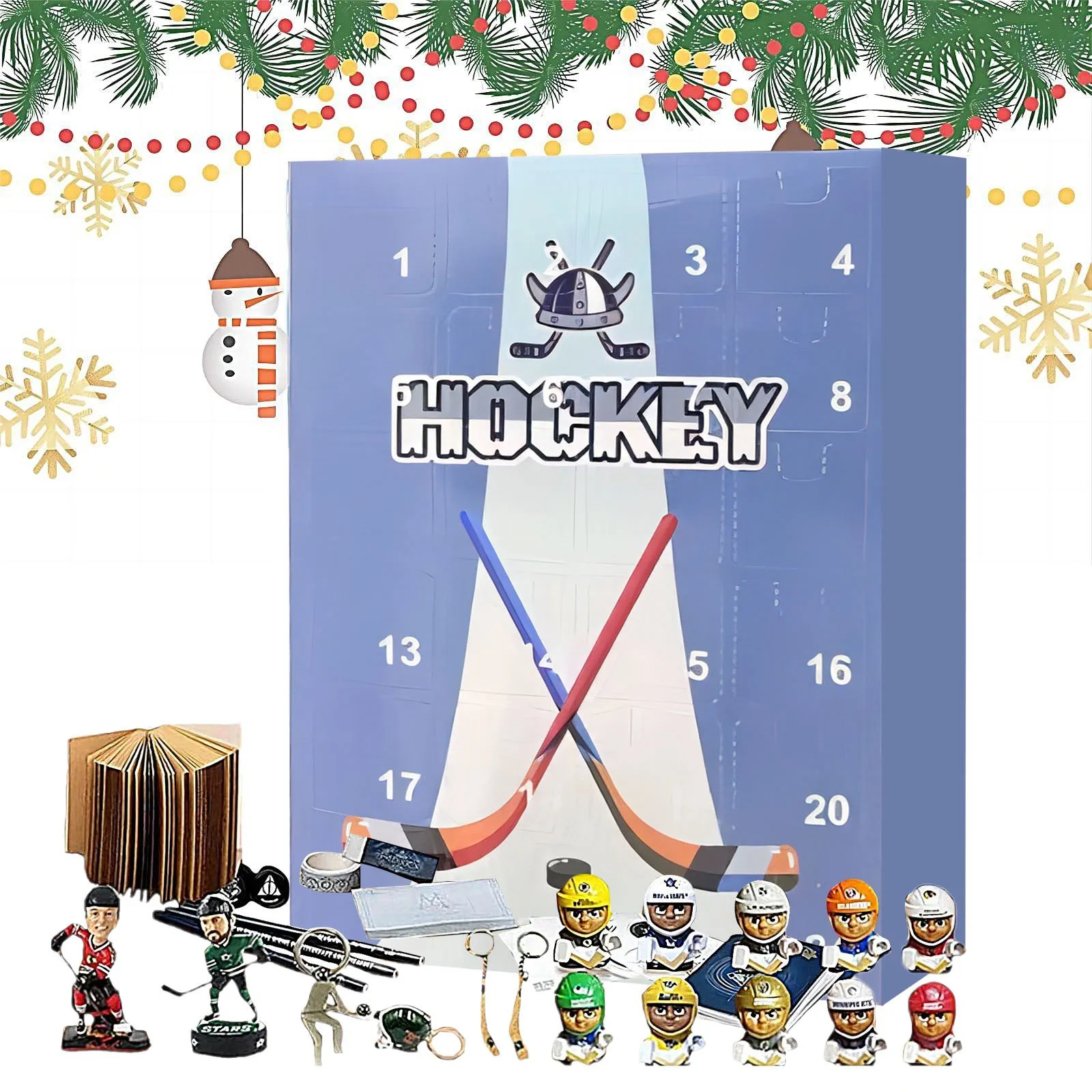 

1 PC Hockey Advent Calendar 2024 with 24 Little Doors 24 Days Christmas Holiday Countdown Gifts Home Classroom Office Decor