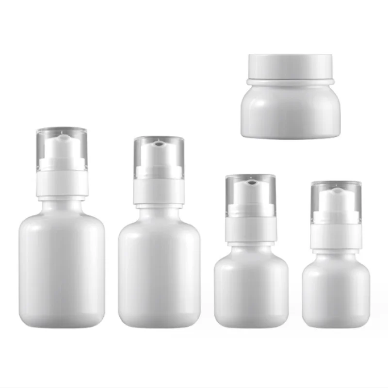 New Arrival 50g White PET Plastic Cream Jars 60ml 100ml Pump Spray Cosmetic Bottles