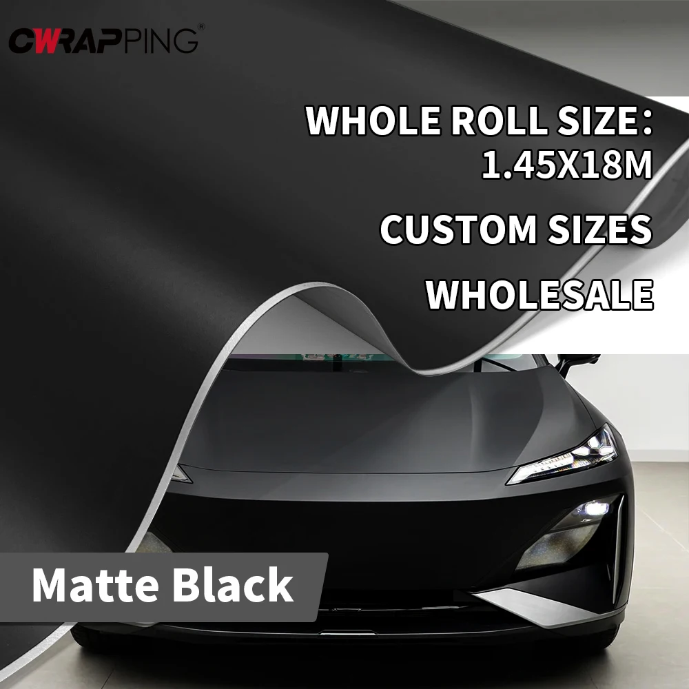 

Matte Black Car Sticker Vinyl for Car Foiling Motorcycle Bubble-free 145x200/300cm Rear Bumper Waterproof Hood Film Vinyl Wrap