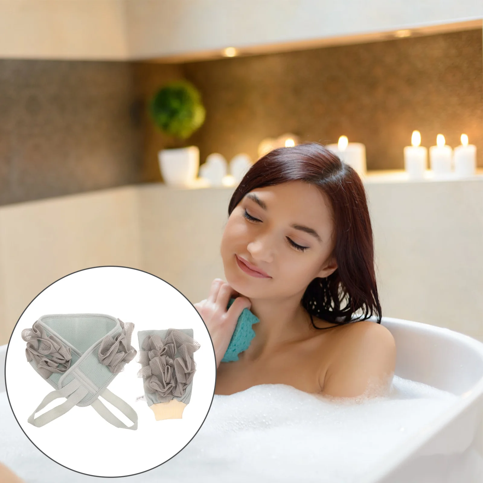 

2Pcs Exfoliating Towels Body Scrubber Bath Towel Sturdy Long-Lasting Gentle Texture Multi-Purpose Showering Accessory