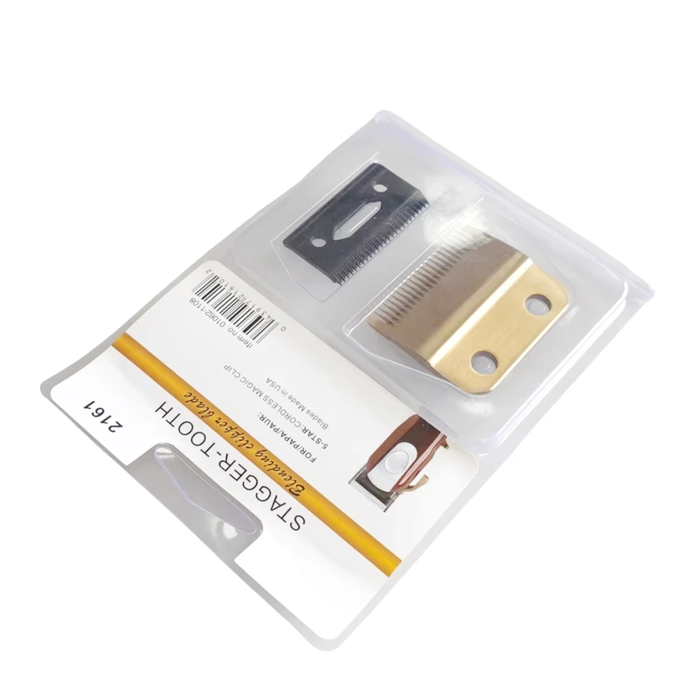 Lâmina de Substituição com Dentes Escalonados de 2 Furos Compatível com Máquina de Cortar Cabelo Wahl 5 Star Cordless Magic Clip / Super Taper / Senior