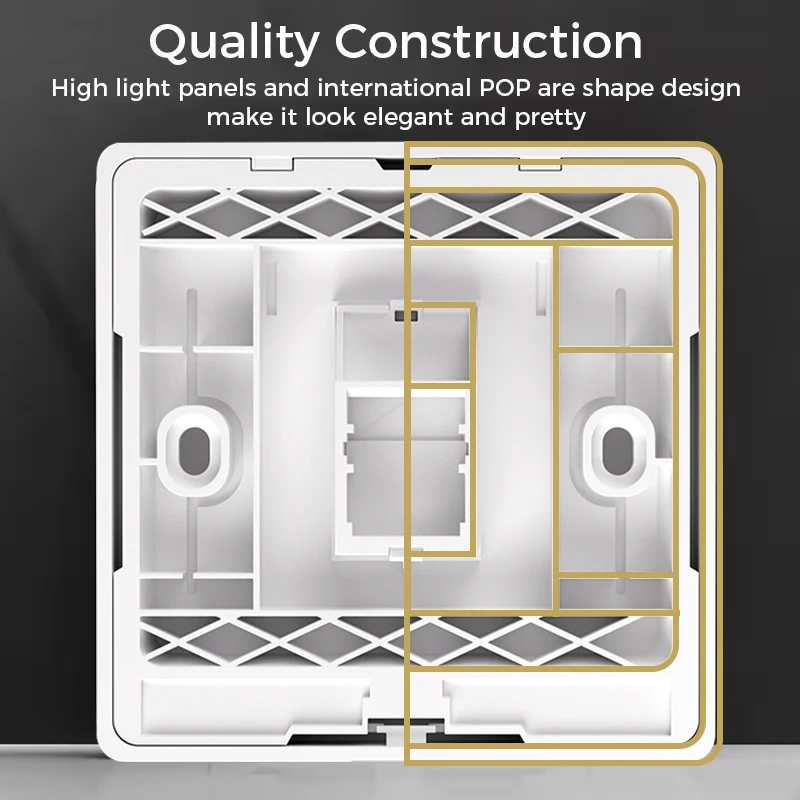 ZoeRax RJ45 enchufe de pared Ethernet placa frontal de puerto simple/doble placa de pared plana para Cable de red CAT6/CAT5E/CAT5-1 Uds