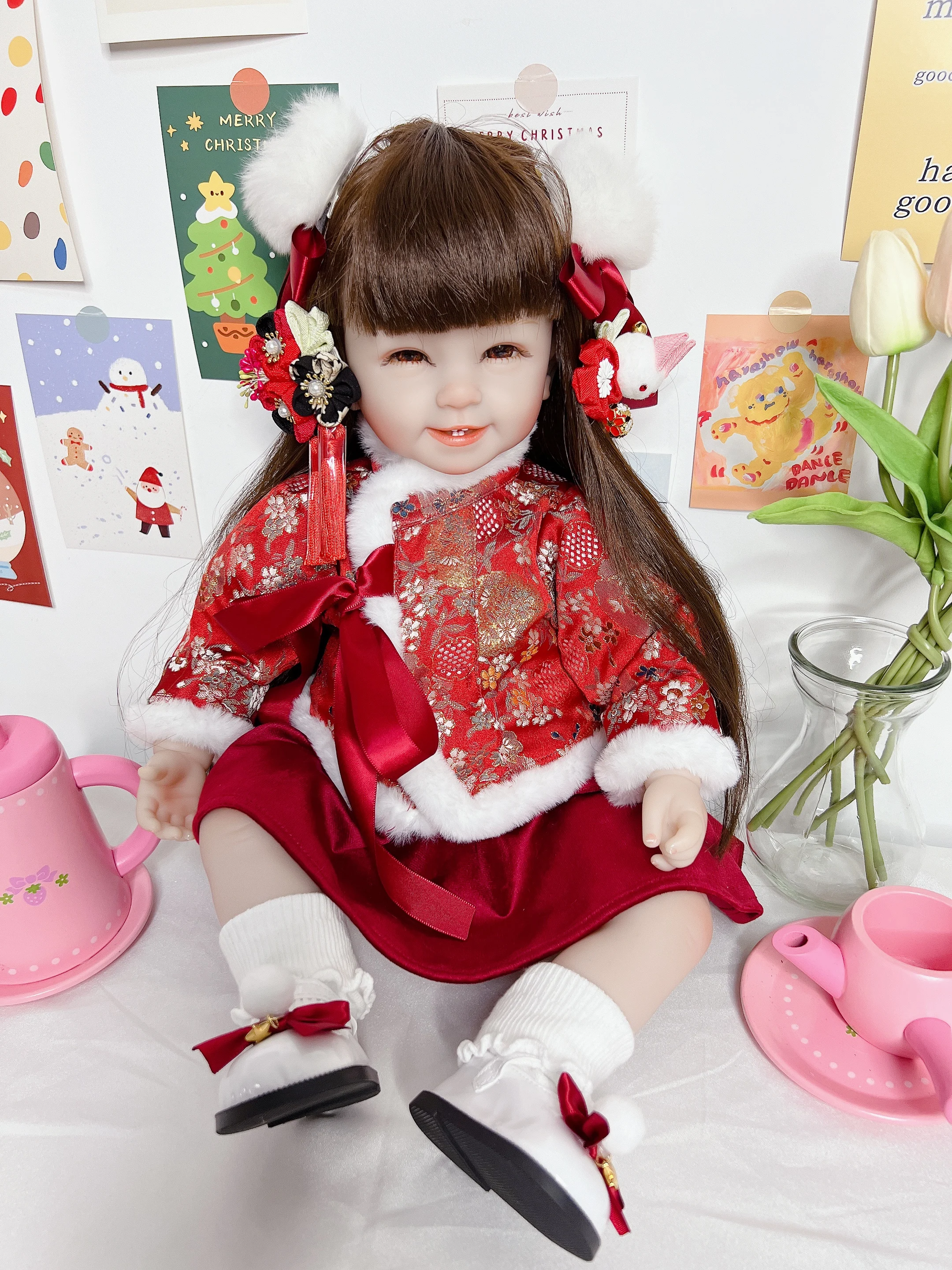 

Reborn doll clothes accompany doll clothes Chinese style cotton padded jacket