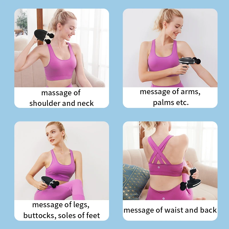 Profesjonalny pistolet do masażu z podwójną głowicą Relaksująca grupa mięśni Pistolet powięziowy Masażer dwugłowy