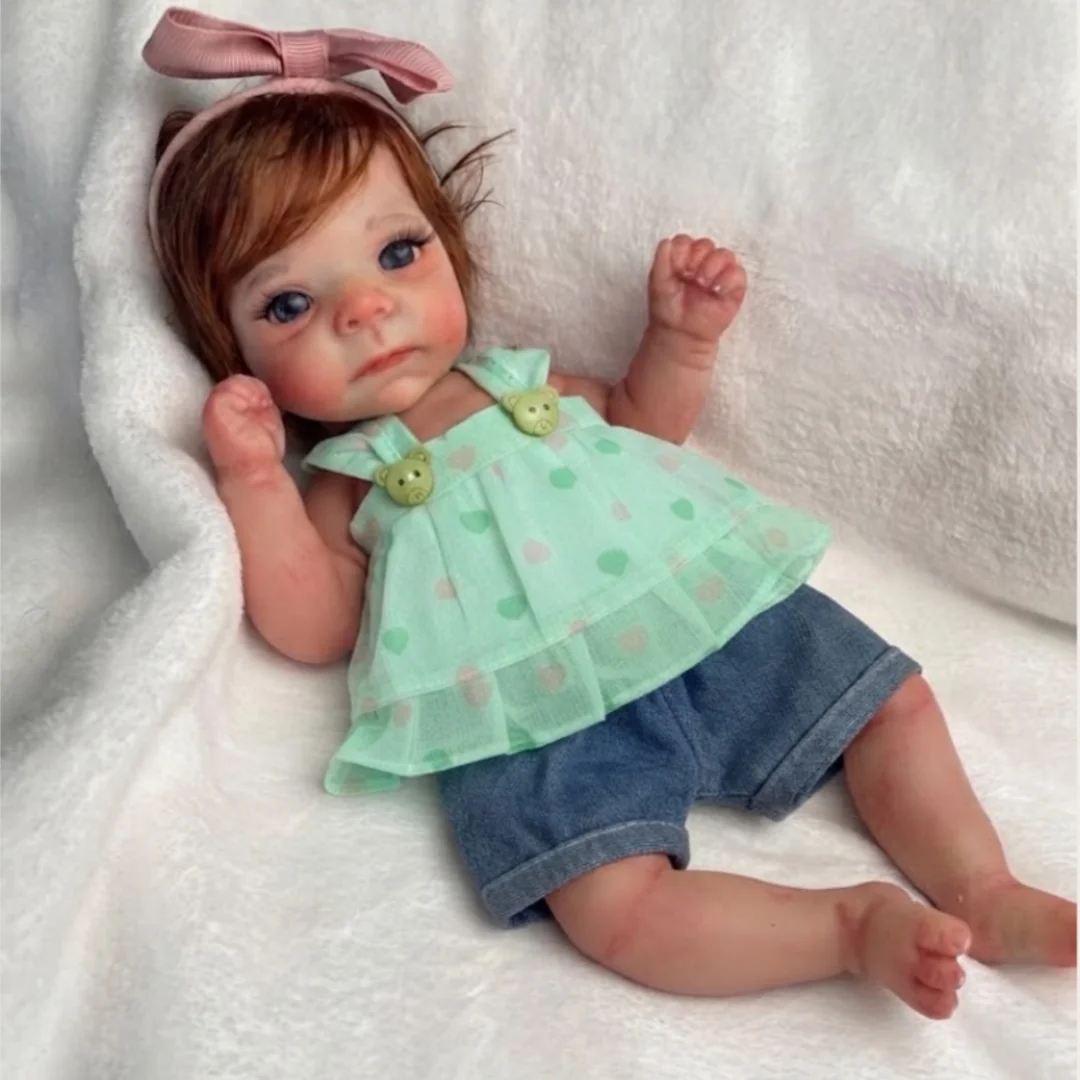 2 Sets Clothes/26cm Open Mouth Mini bebe reborn de silicona Girl Dolls With Rooted Hair & Painted Skin Soft Touch Reborn Doll - view 6