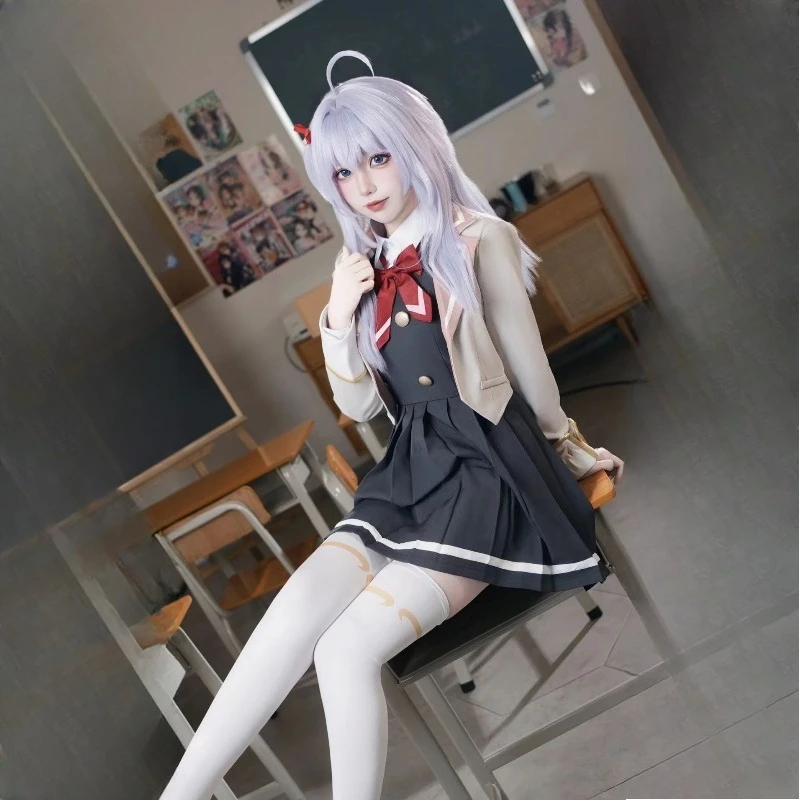 أزياء أنيمي أليسا ميخائيلوفا كوجو التأثيرية أحيانًا تخفي مشاعرها باللغة الروسية Jk Yuki Suou Alya ملابس لعب الأدوار شعر مستعار