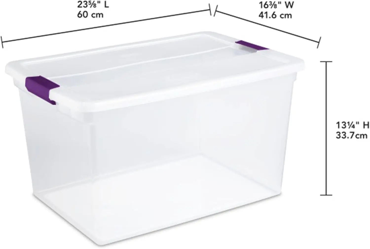 new 6-Pack Plastic Storage Bin w/ Latch Lid, ClearView Stackable Containers, 66 Qt