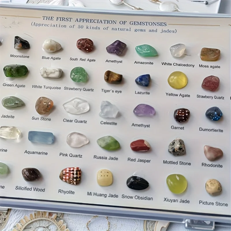 Each box contains 50 mineral specimens, irregular crystal healing gemstones, for quartz collection and research view 6