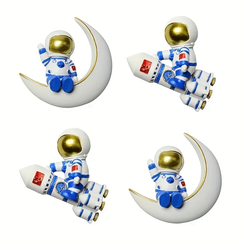 2pcs Astronaut Creative Magnetic Three-dimensional Astronaut Magnetic Spaceman Personalised Resin Fridge Stickers Decorations