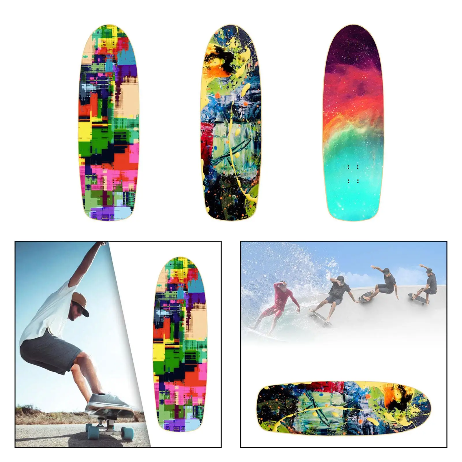 Cubierta de Skateboard para Parque callejero, decoración del hogar, Pintura Artística, cubierta de Skate de madera para adultos, accesorios de cubierta de repuesto