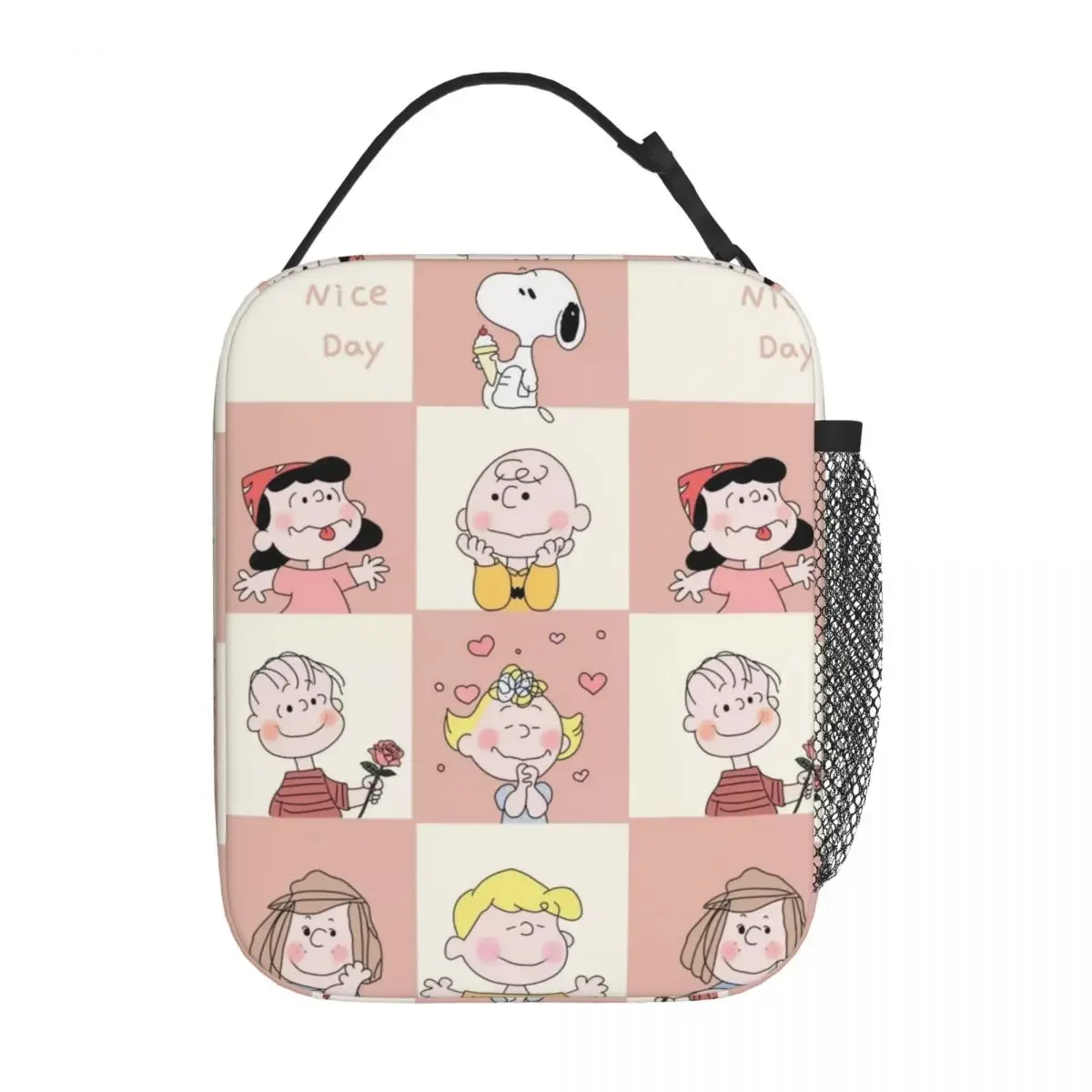 Peanuts Snoopy Cute Cartoon Insulated Lunch Bags Thermal Meal Container Leakproof Tote Lunch Box Food Handbags Office Outdoor