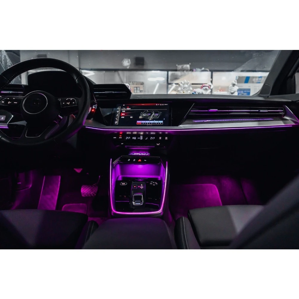 

Upgrade Symphony Led Car Interior Ambient Light Decoration for Audi A3 2021-2024 Carbon Fiber Pattern Trim Accessories