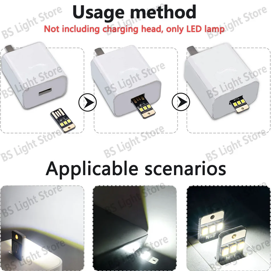 10 stücke/20 stücke LED 5V Lampe Buch Licht Mini Nacht Beleuchtung USB Power Led-lampe 2835 SMD Weiß 24*12mm Für Tasche Karte Licht DIY – Detail 2