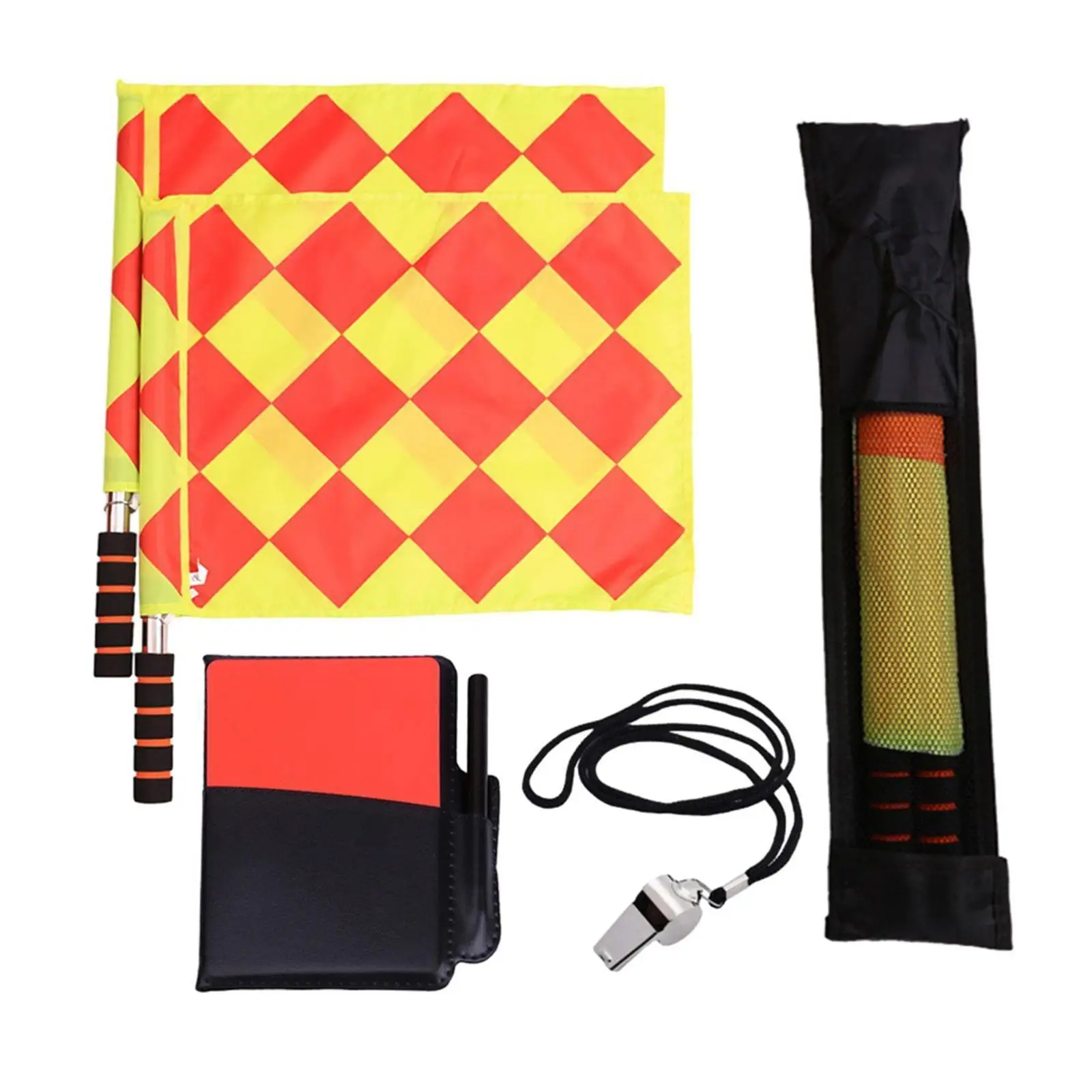 

Soccer Referee Flags Kit Professional Referee Accessories Set for Competition Football Volleyball Basketball Track and Field